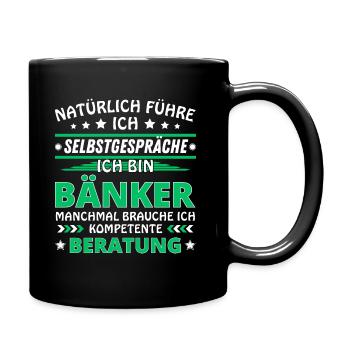 Je me parle à vous-même - Édition Banquier - Mug uni - noir - Droite