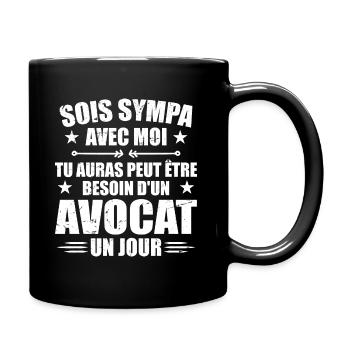 Sei nett zu mir Anwalt Humor Avocado - Tasse einfarbig - Schwarz - Rechts