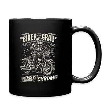 Biker werden nicht grau Motorradfahrer & Biker Opa - Tasse einfarbig - Schwarz - Rechts