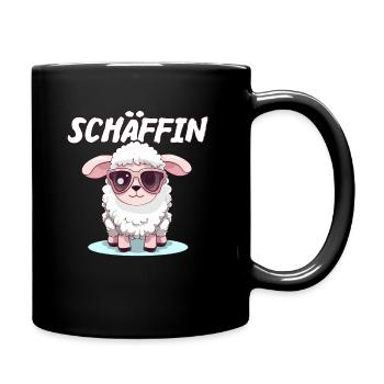 Schäffin | Beste Chefin | Kollegen Geschenk - Tasse einfarbig - Schwarz - Rechts