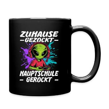 Schulabschluss Hauptschule gerockt | Quali - Tasse einfarbig - Schwarz - Rechts