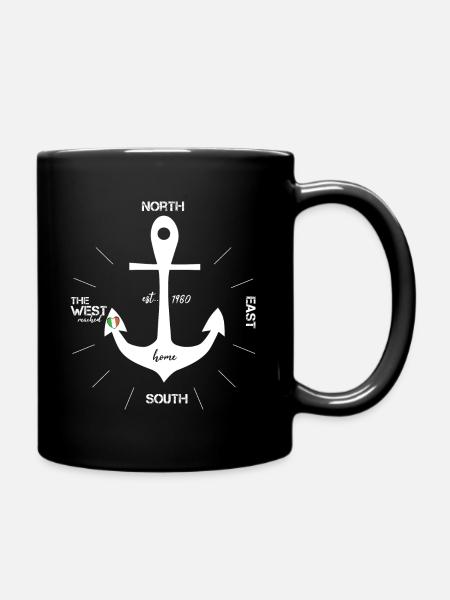 Anker Irland irische Fahne - Tasse einfarbig - Schwarz