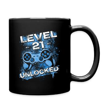 Gamer Level 21 Unlocked - Gaming - Tasse einfarbig - Schwarz - Rechts