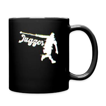 Glitched Lustiges Jugger - Tasse einfarbig - Schwarz - Rechts