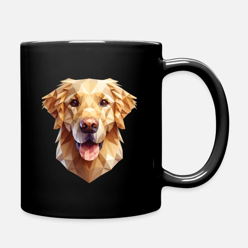 Golden Retriever Polygon Art - Tasse einfarbig - Schwarz