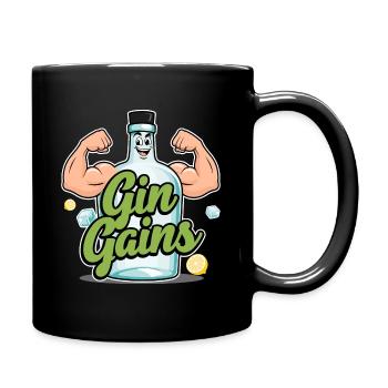 Design amusant « Gin Gains » pour tous les amateurs de fitness - Mug uni - noir - Droite