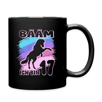Bääm ich bin 17 | Pferde Mädchen | Reiterin - Tasse einfarbig - Schwarz - Rechts