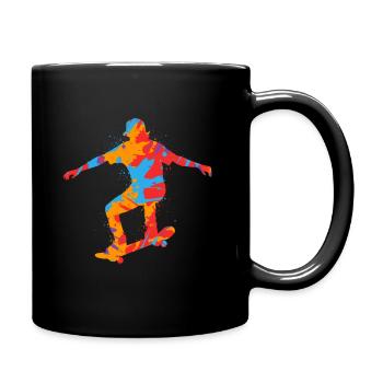 Skaten Skateboarder bunter Skater Skateboard - Tasse einfarbig - Schwarz - Rechts