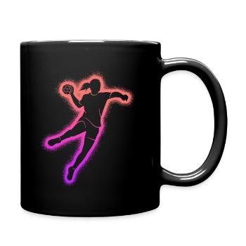 Handball Handballspieler Mädchen Handballerin - Tasse einfarbig - Schwarz - Rechts