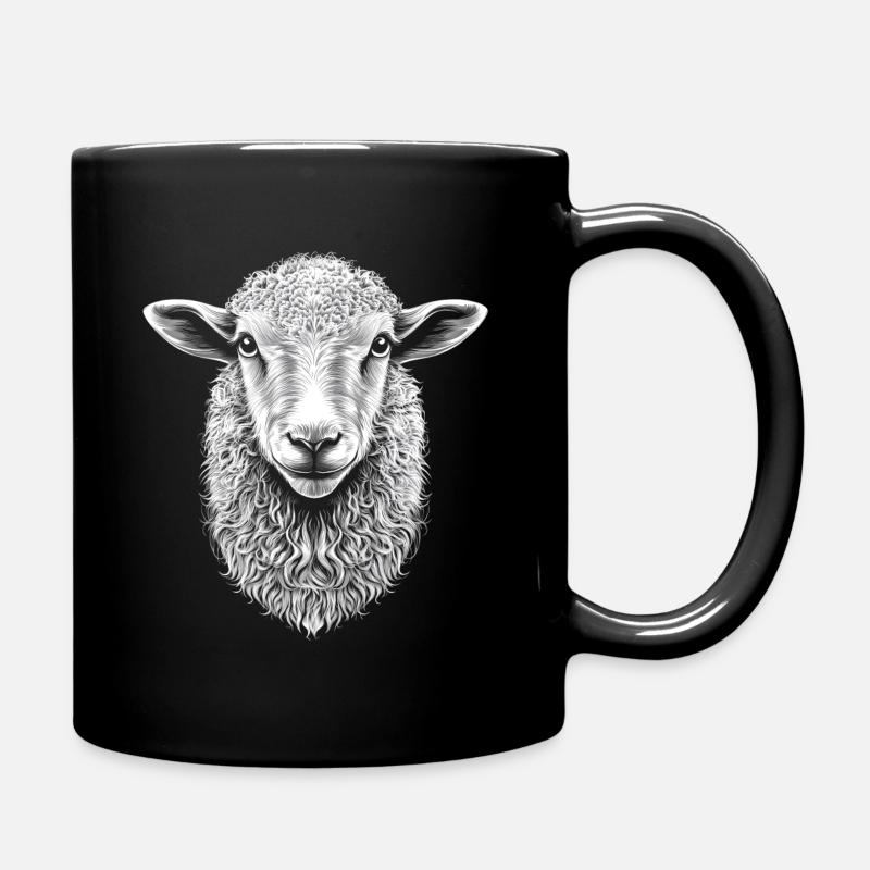 Schaf Portrait Schafe Schäfer Tiere - Tasse einfarbig - Schwarz