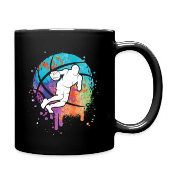 Basketballer Dribbling Kinder Basketball Jungen - Tasse einfarbig - Schwarz - Rechts