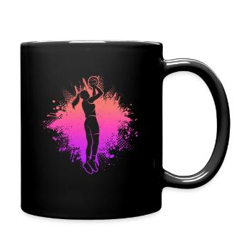 Basketball Bball Mädchen Basketballspieler Damen - Tasse einfarbig - Schwarz - Rechts
