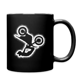 Dirt Biker Dirtbike Jungen Herren Motocross - Tasse einfarbig - Schwarz - Rechts