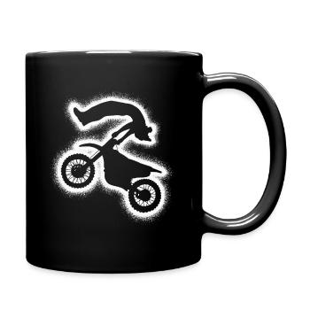 Dirt Biker Motorrad Jungen Herren Motocross - Tasse einfarbig - Schwarz - Rechts