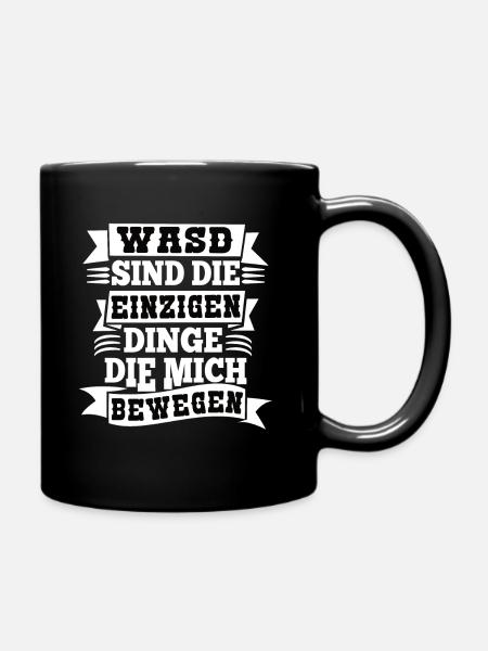 WASD are the only things that move me - Full Colour Mug - black