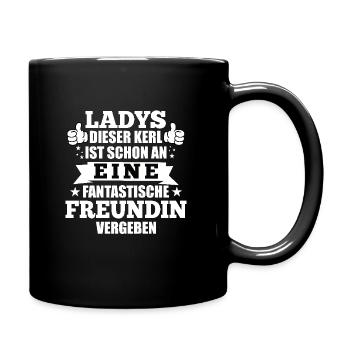 Ladys Dieser Kerl Ist Vergeben Valentinstag - Tasse einfarbig - Schwarz - Rechts