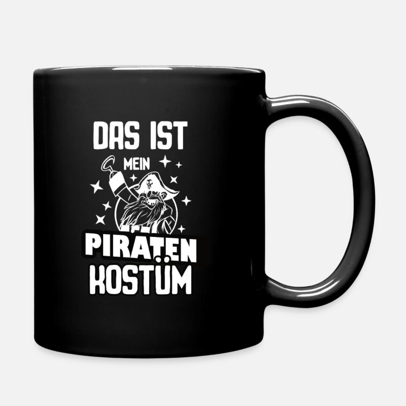Piraten Kostüm Karneval - Tasse einfarbig - Schwarz