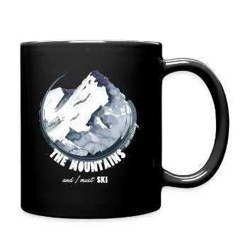 The mountains are calling - alpine ski - Full Colour Mug - black - Right
