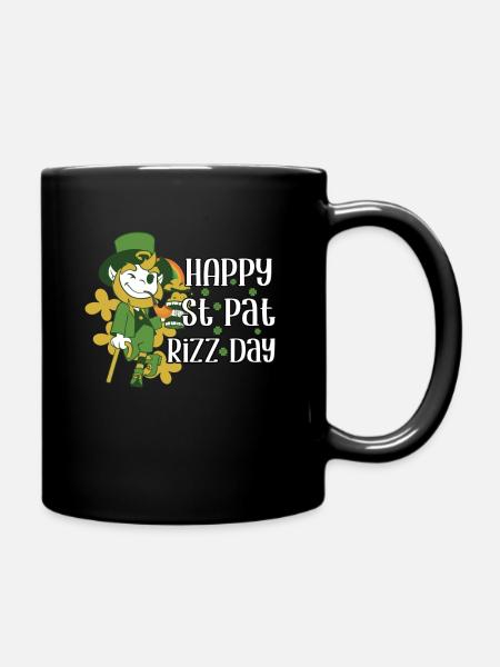 Happy St Pat Rizz Day Funny Patricks Day - Full Colour Mug - black