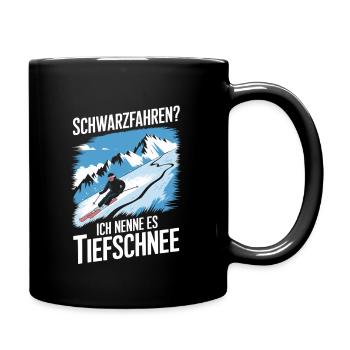 Schwarzfahren Ski Lustiges - Tasse einfarbig - Schwarz - Rechts