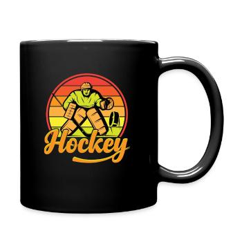 Retro Sunset Hockey - Full Colour Mug - black - Right