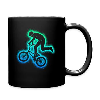 BMX Stunts Bike Tricks Herren Fahrrad BMX Jungen - Tasse einfarbig - Schwarz - Rechts