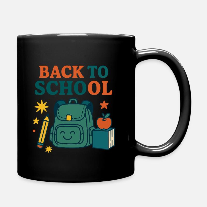 Backpack with school motif and joy - Full Colour Mug - black