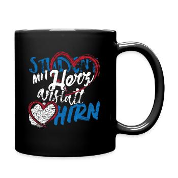 Student with heart instead of brain - Full Colour Mug - black - Right
