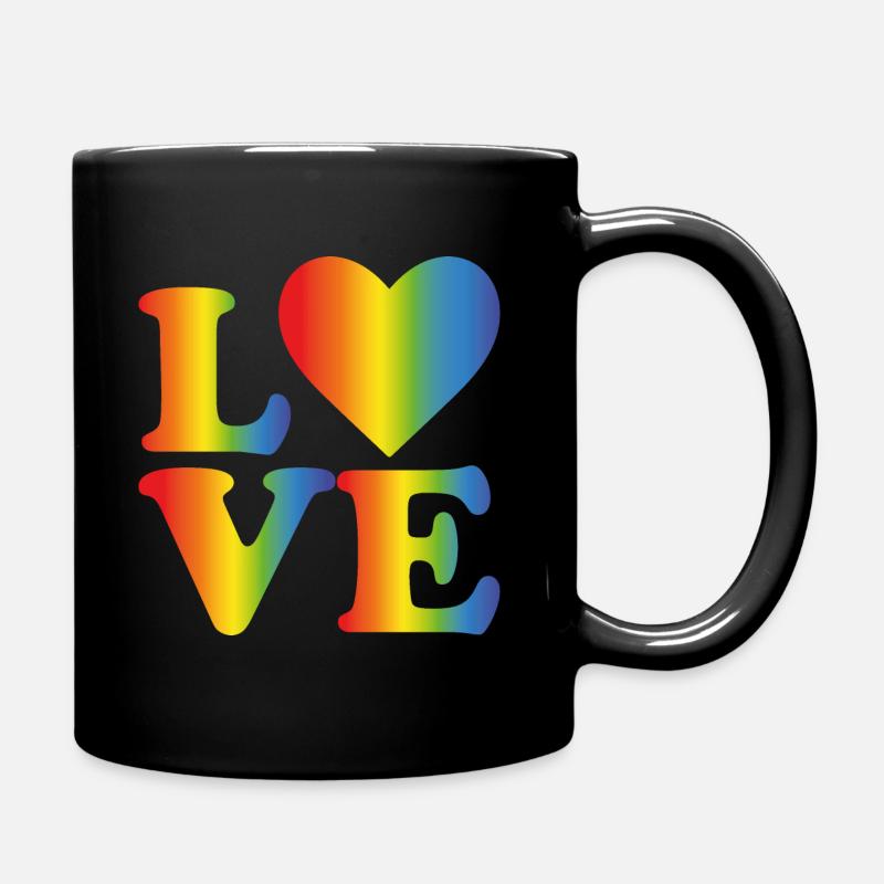 Liebe LGBT Regenbogen - Tasse einfarbig - Schwarz