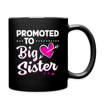 Promoted To Big Sister - Big sister baby - Full Colour Mug - black - Right