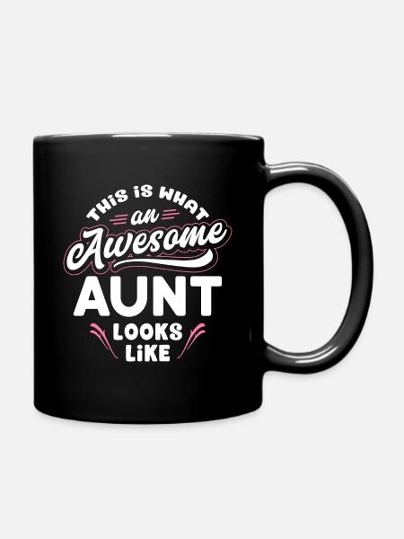 Dette er hva en fantastisk tante ser ut - tante - Ensfarget kopp - svart
