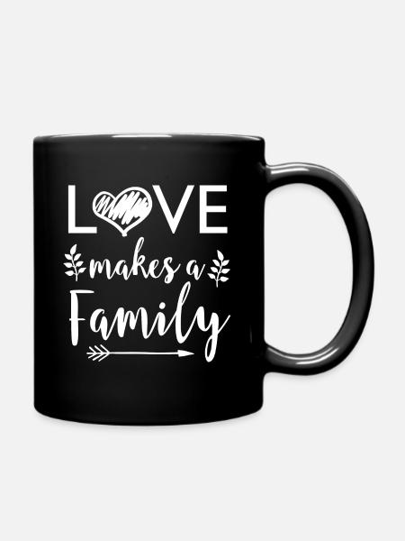 Love Makes A Family - famille patchwork d'adoption - Mug uni - noir