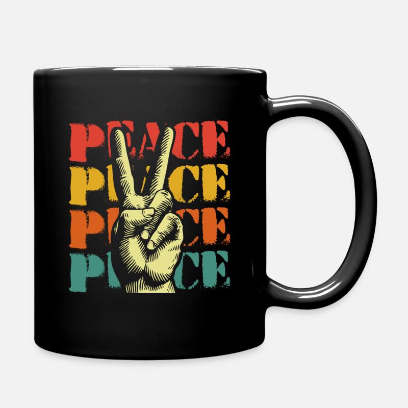 Peace Frieden Friedensbewegung - Tasse einfarbig - Schwarz