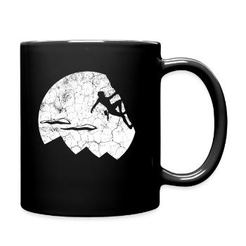 Climber on the rock knows - Full Colour Mug - black - Right