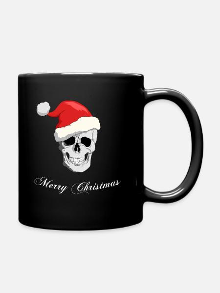 Christmas Skull - Full Colour Mug - black