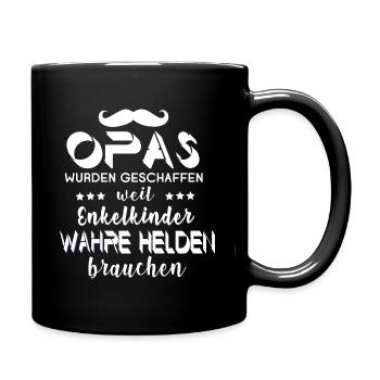 Opa Enkelkinder - Tasse einfarbig - Schwarz - Rechts