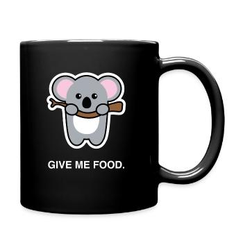 Hungriger Koala Baby am Baum - Geschenkidee - Tasse einfarbig - Schwarz - Rechts
