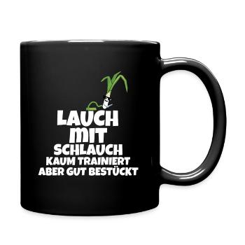 Lauch mit Schlauch Party Pumpen Fitness - Tasse einfarbig - Schwarz - Rechts