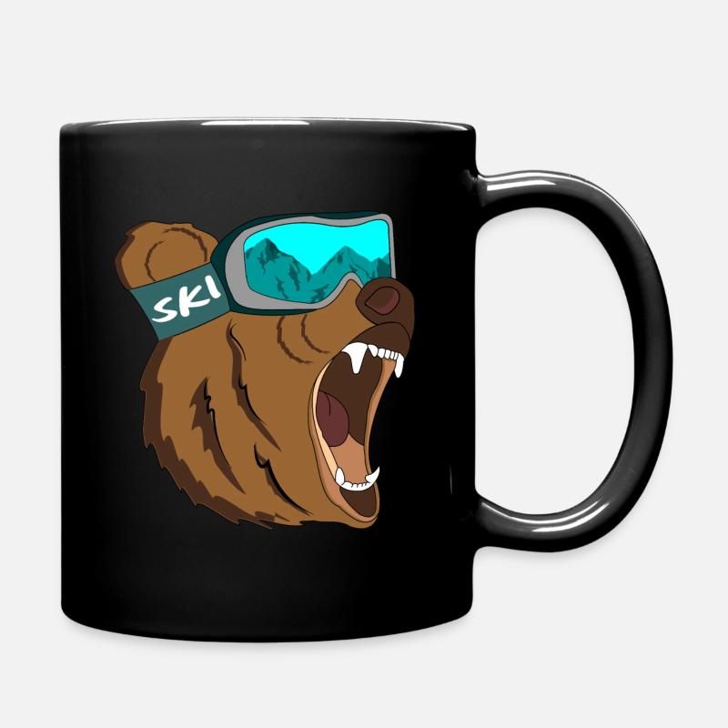 Ski Bear Rider Skier Ours De Neige Cadeau De Type Cool - Mug uni - noir