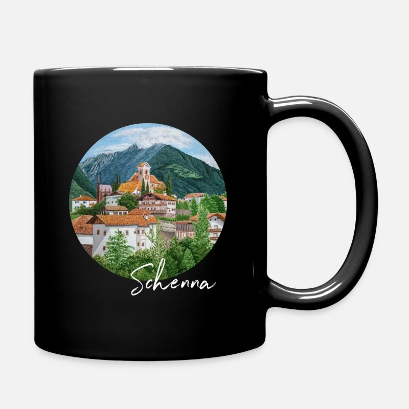 Schenna Scena - Südtirol Italien - Tasse einfarbig - Schwarz