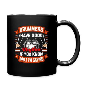 Schlagzeug Schlagzeuger Drummer Geschenk - Tasse einfarbig - Schwarz - Rechts