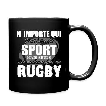 Rugby Shirt • Les Meilleurs sportifs font du Rugby - Mug uni - noir - Droite