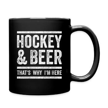 Hockey hockey beer funny saying gift - Full Colour Mug - black - Right