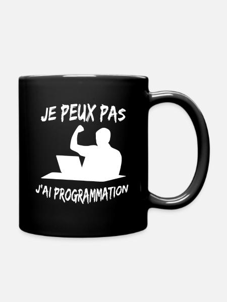 je peux pas j'ai programmation - Mug uni - noir