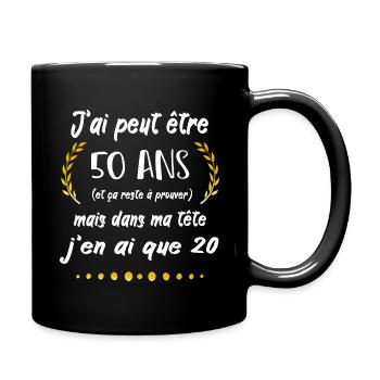 50 ans cadeau d'anniversaire 50 ans - Mug uni - noir - Droite