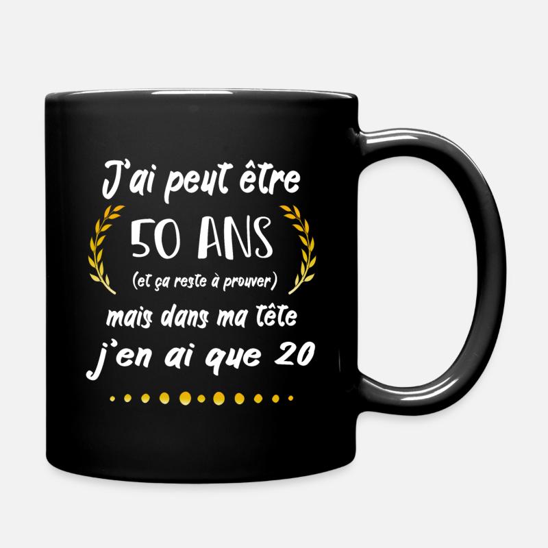 50 ans cadeau d'anniversaire 50 ans - Mug uni - noir