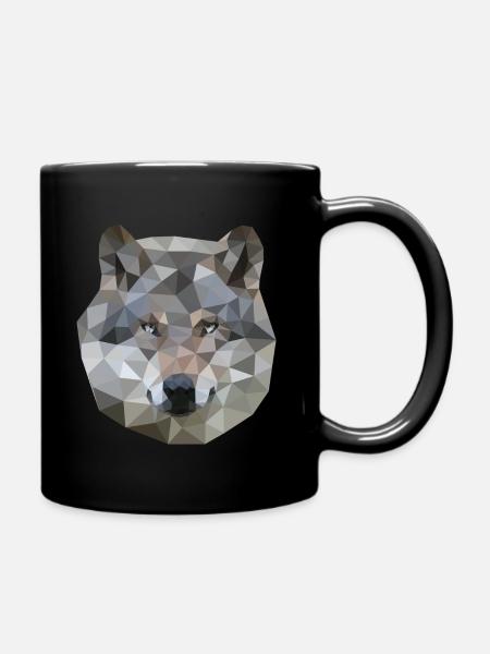Formes géométriques de polygone de loup - Mug uni - noir