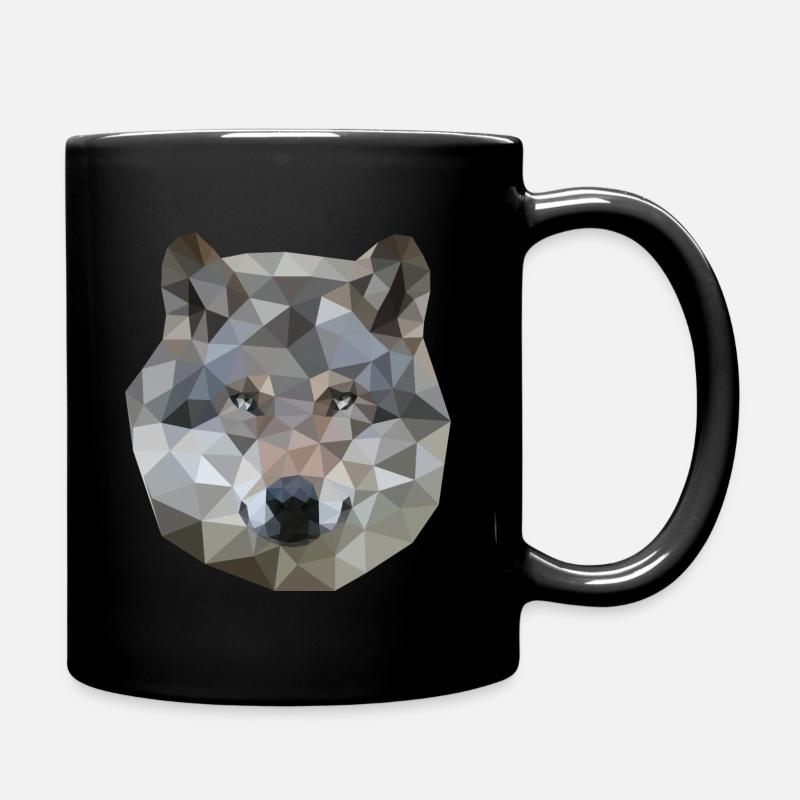 Formes géométriques de polygone de loup - Mug uni - noir