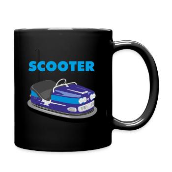 Car Scooter Blue - Full Colour Mug - black - Right