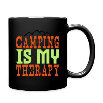 Le camping est ma thérapie - Mug uni - noir - Droite